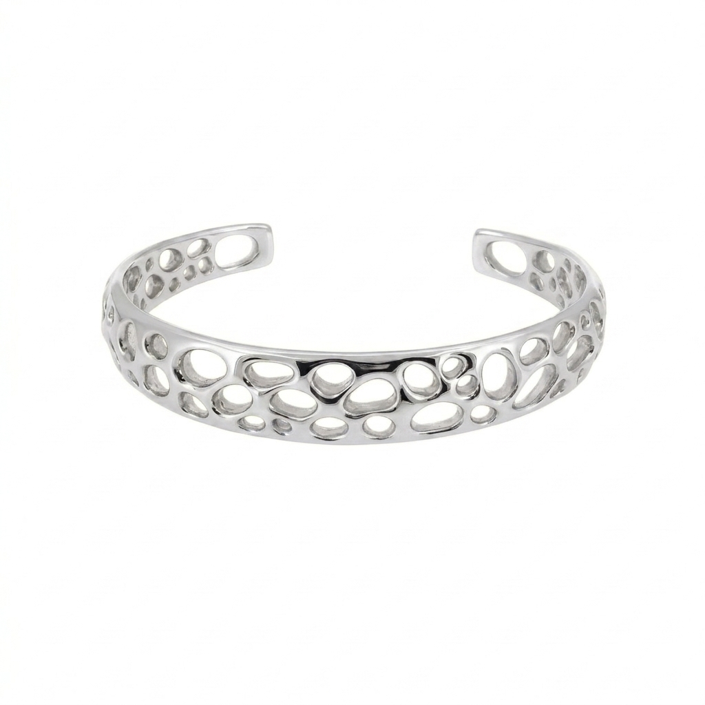 Beyond Pangaea Vesicular Voids Bangle in Sterling Silver
