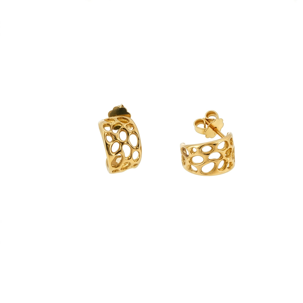 Beyond Pangaea Vesicular Voids Earrings in 18k Yellow Gold