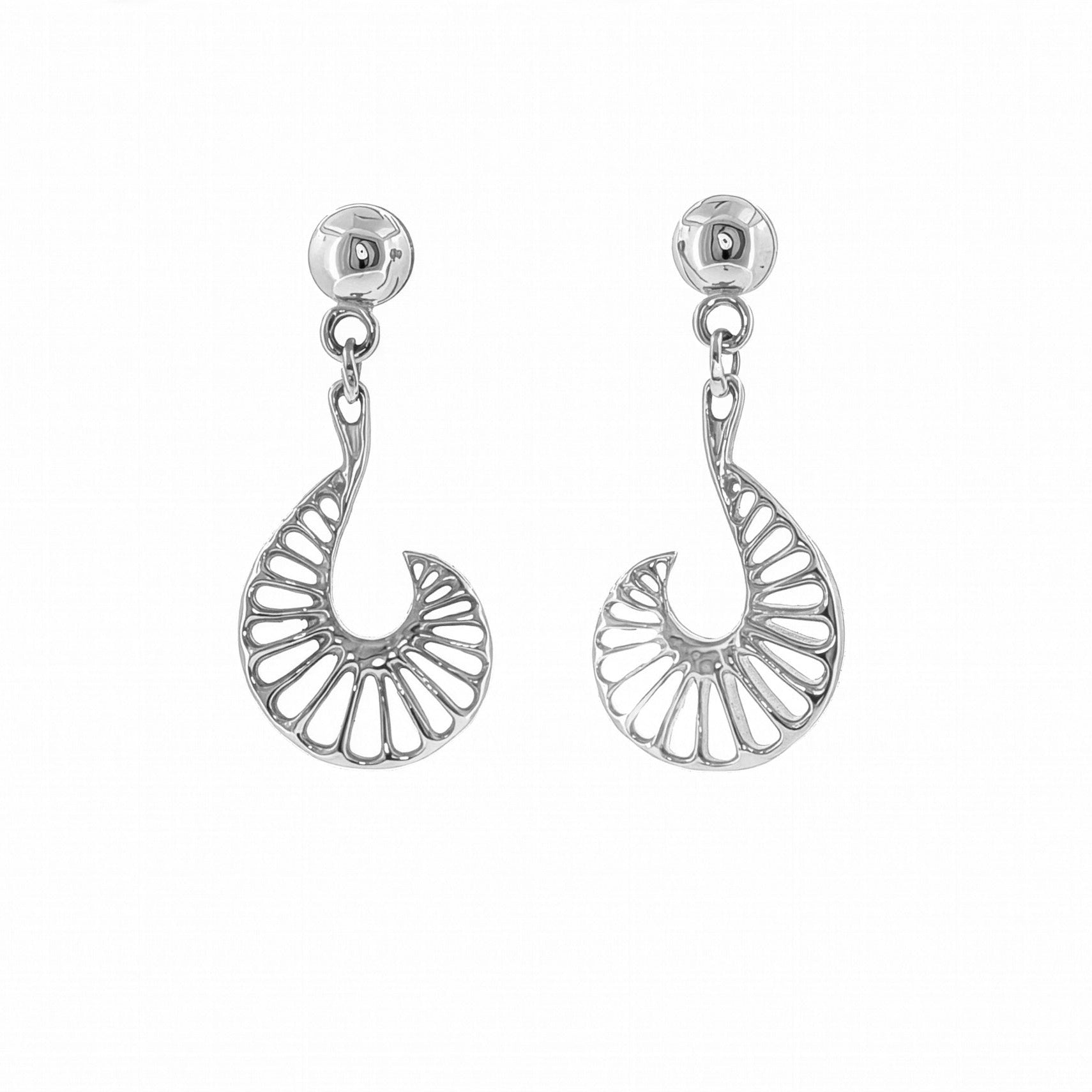 Beyond Pangaea Epeiric Spirals Earrings 18k White Gold