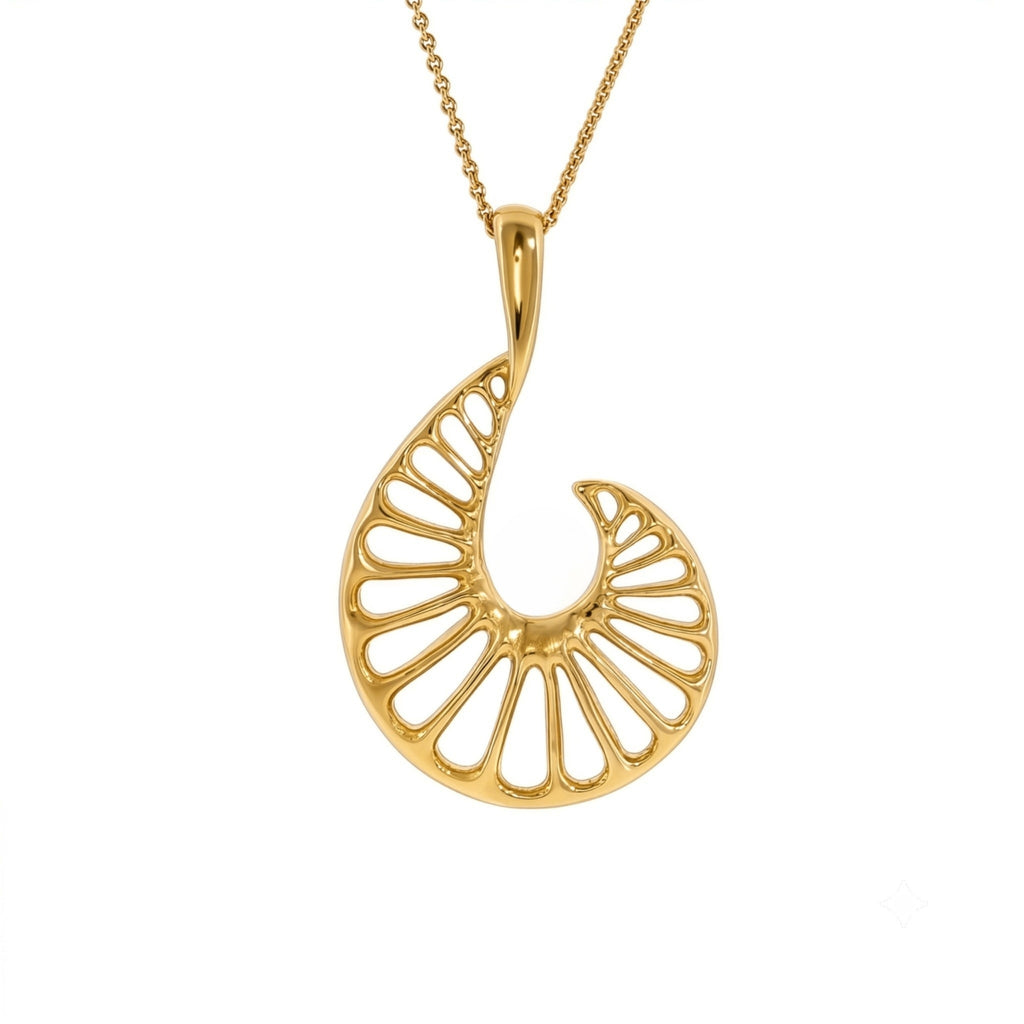 Beyond Pangaea Epeiric Spirals Pendant 18k yellow gold 40mm
