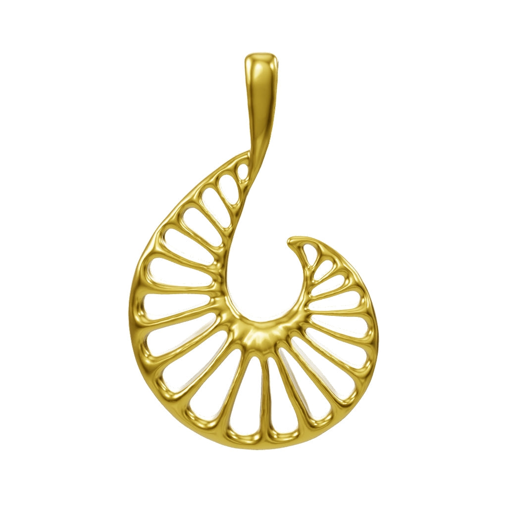 Beyond Pangaea Epeiric Spirals Pendant 18k gold 40mm